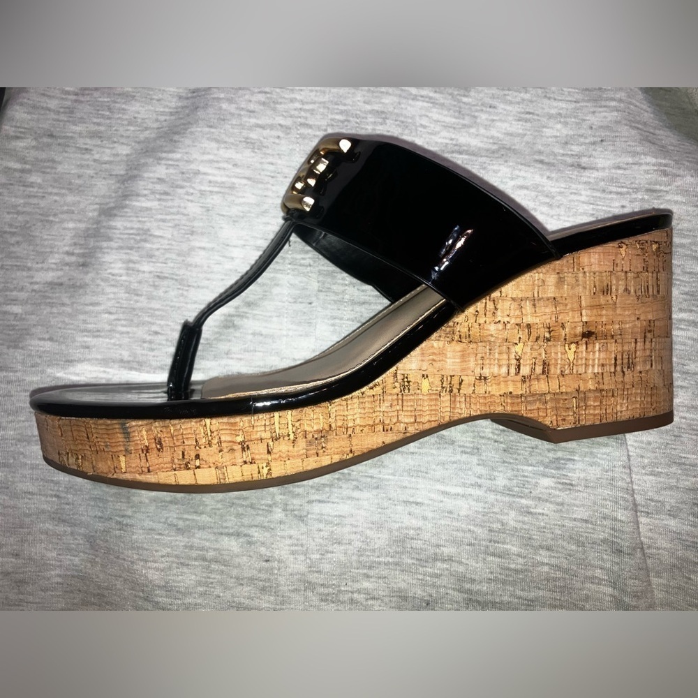 🔥NEW🔥 Sam Edelman W9.5 YARDLIE EMBLEM PLATFORM WEDGE SANDALS NWOB - Picture 4 of 13